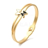 Adjustable Butterfly Enamel Shell Torque Bangles BJEW-F474-16G-1
