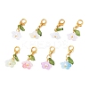 8Pcs 8 Colors Flower Acrylic Pendant Decorations HJEW-FS00034-04-3