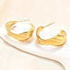 Ion Plating(IP) 304 Stainless Steel Round Stud Earrings EJEW-K244-44G-5