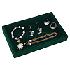 Rectangle Wood Covered with Velvet Jewelry Display Trays AJEW-WH0332-26-1
