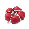 Halloween Dyed Synthetic Turquoise Skull Beaded Pendants PALLOY-TA00297-01-4