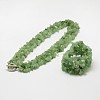 Chip Green Aventurine Beads Bracelets & Necklaces Jewelry Sets X-SJEW-F133-08-1
