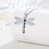 Dragonfly Alloy Rhinestone Pendant Necklaces & Dangle Earrings Sets FS-WGD83DF-01-4