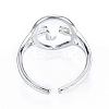 Brass Abstract Face Open Cuff Ring RJEW-T001-87P-2