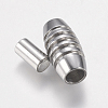 Tarnish Resistant 304 Stainless Steel Magnetic Clasps with Glue-in Ends STAS-F149-02P-B-3