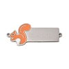 304 Stainless Steel Dark Orange Enamel Connector Charms STAS-P377-12P-1