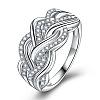 Brass Micro Pave Cubic Zirconia Finger Rings FS-WG45EDE-02-3