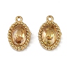 Ion Plating(IP) 304 Stainless Steel Micro Pave Cubic Zirconia Charms STAS-K256-19G-09-1