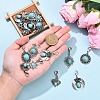 20Pcs 5 Style Alloy Pave Imitation Turquoise Pendant Decorations HJEW-YW00195-4