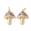 Brass Micro Pave Clear Cubic Zirconia Pendants X-KK-Q031-24G-1