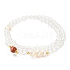 Natural Agate and Natural Quartz Crystal Bead Bracelets BJEW-E098-16G-1