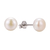 Pearl Ball Stud Earrings EJEW-Q701-01A-5
