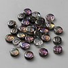 Transparent Electroplated UV Plating Glass Beads GLAA-TAC0024-12B-O-1