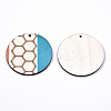 Printed Natural Poplar Wood Pendants WOOD-S045-132-2