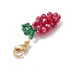 Glass Seed Beaded Grape Pendant Decoration HJEW-MZ00158-02-4
