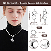 1Pc Rhodium Plated 925 Sterling Silver Double Opening Lobster Claw Clasps DIY-BBC0001-92A-2