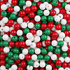 3 Colors Red Green White Christmas Themed Opaque Acrylic Beads XMAS-PW0001-208A-1