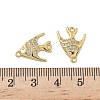 Brass Micro Pave Clear Cubic Zirconia Sea Animal Connector Charms KK-P325-01G-3
