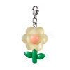 Translucent Resin Flower Pendant Decorations HJEW-JM01891-3