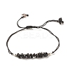 Natural Obsidian Chips Braided Bead Bracelet X-BJEW-JB08019-08-1