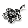 Rack Plating Brass Micro Pave Clear Cubic Zirconia Pendants KK-G515-63P-02-2