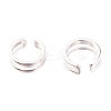 Rhodium Plated 925 Sterling Silver Cuff Earrings EJEW-H124-07P-2