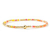 Bohemian Glass Seed Bead & Brass Beads Stretch Bracelets for Women DR1565-8-1