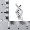 Rack Plating Brass Clear Cubic Zirconia Rhombus Connector Charms KK-A234-069P-3
