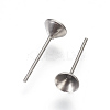 Non-Tarnish 304 Stainless Steel Post Stud Earring Settings LS-STAS-E446-01D-P-1