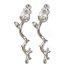Brass Micro Pave Clear Cubic Zirconia Pendants KK-Z112-47S-1