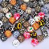 Colorful Pattern Printed Silicone Focal Beads LS-SI-JX0022A-18-4