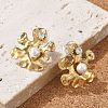 304 Stainless Steel Clear Cubic Zirconia Stud Earrings EJEW-R020-05G-01-1