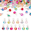 78Pcs 13 Colors Transparent Spray Painting Crackle Glass Charms PALLOY-TAC0088-1