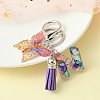 Resin Letter & Acrylic Butterfly Charms Keychain KEYC-YW00001-14-1