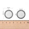 Tibetan Style Antique Silver Alloy Flat Round Pendant Cabochon Settings X-TIBEP-M022-34AS-3