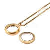 PVD Vacuum Plating 304 Stainless Steel Ring Pendant Necklaces NJEW-N055-22A-G-3
