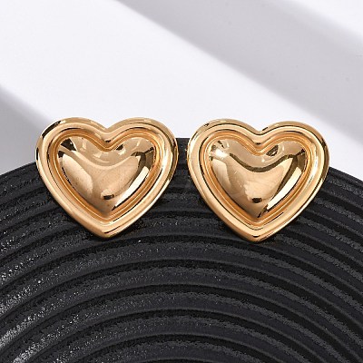 304 Stainless Steel Stud Earrings EJEW-K311-01G-1