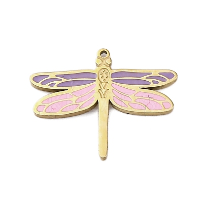 304 Stainless Steel Enamel Charms STAS-L022-488C-G-1