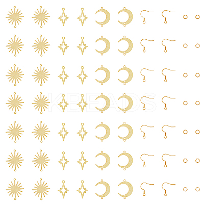 DIY Moon & Star & Sun Earring Making Kit KK-HY0003-49-1