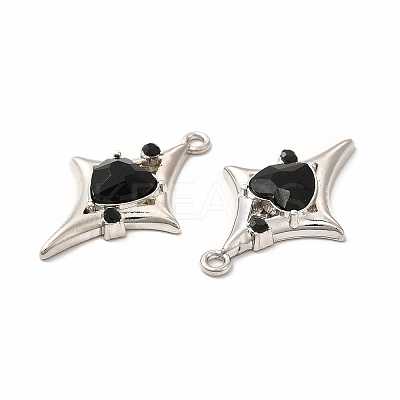 Rack Plating Alloy with Glass Pendants FIND-G051-03P-1