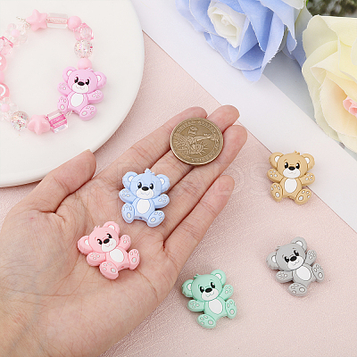 12Pcs 6 Colors Food Grade Eco-Friendly Silicone Beads SIL-CA0001-88-1