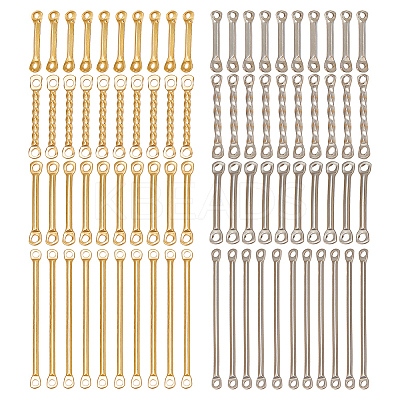 80Pcs 8 Styles 201 Stainless Steel Connector Charms STAS-AR0001-11-1
