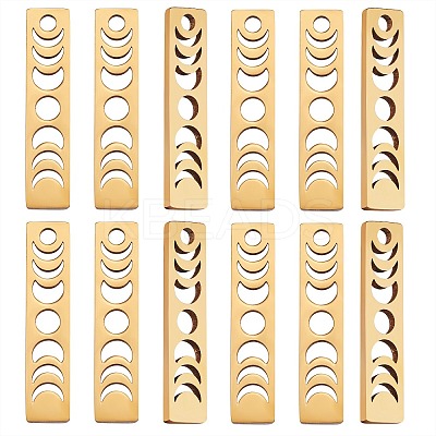 20Pcs Ion Plating(IP) 304 Stainless Steel Pendants FIND-SZ0006-03G-1