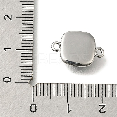 Brass Pave Black Glass Square Links Connector Charms KK-K388-20P-1