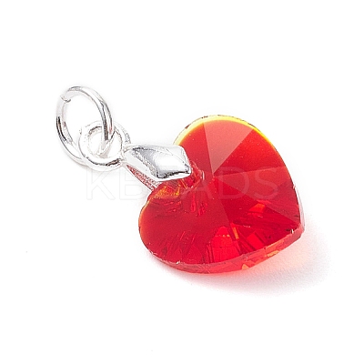 10Pcs 10 Colors Glass Pendants PALLOY-JF04543-1