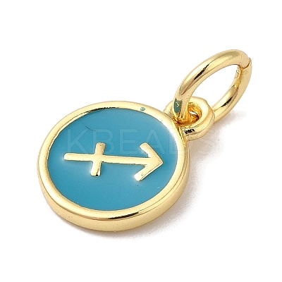 Real 18K Gold Plated Brass Enamel Charms KK-L216-001G-C05-1
