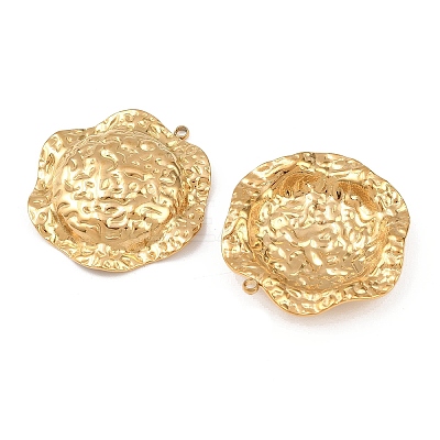 Hammered 304 Stainless Steel Pendants STAS-P424-07G-1