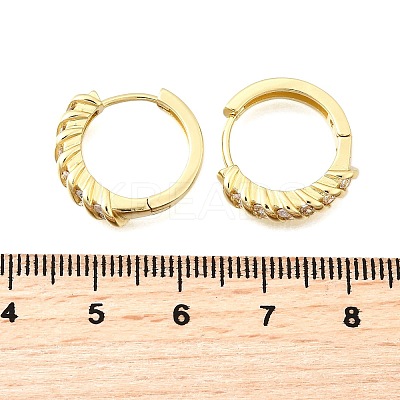 Brass Micro Pave Clear Cubic Zirconia Hoop Earrings EJEW-Z121-13G-1