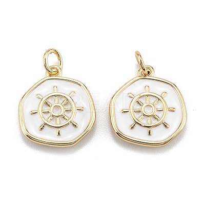 Brass Enamel Pendants X-KK-A155-07G-1
