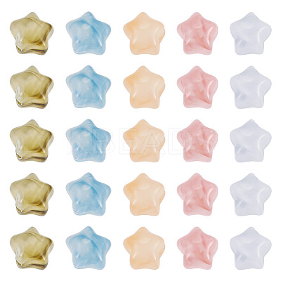 40Pcs 4 Colors Opaque Resin Beads RESI-TA0005-46-1
